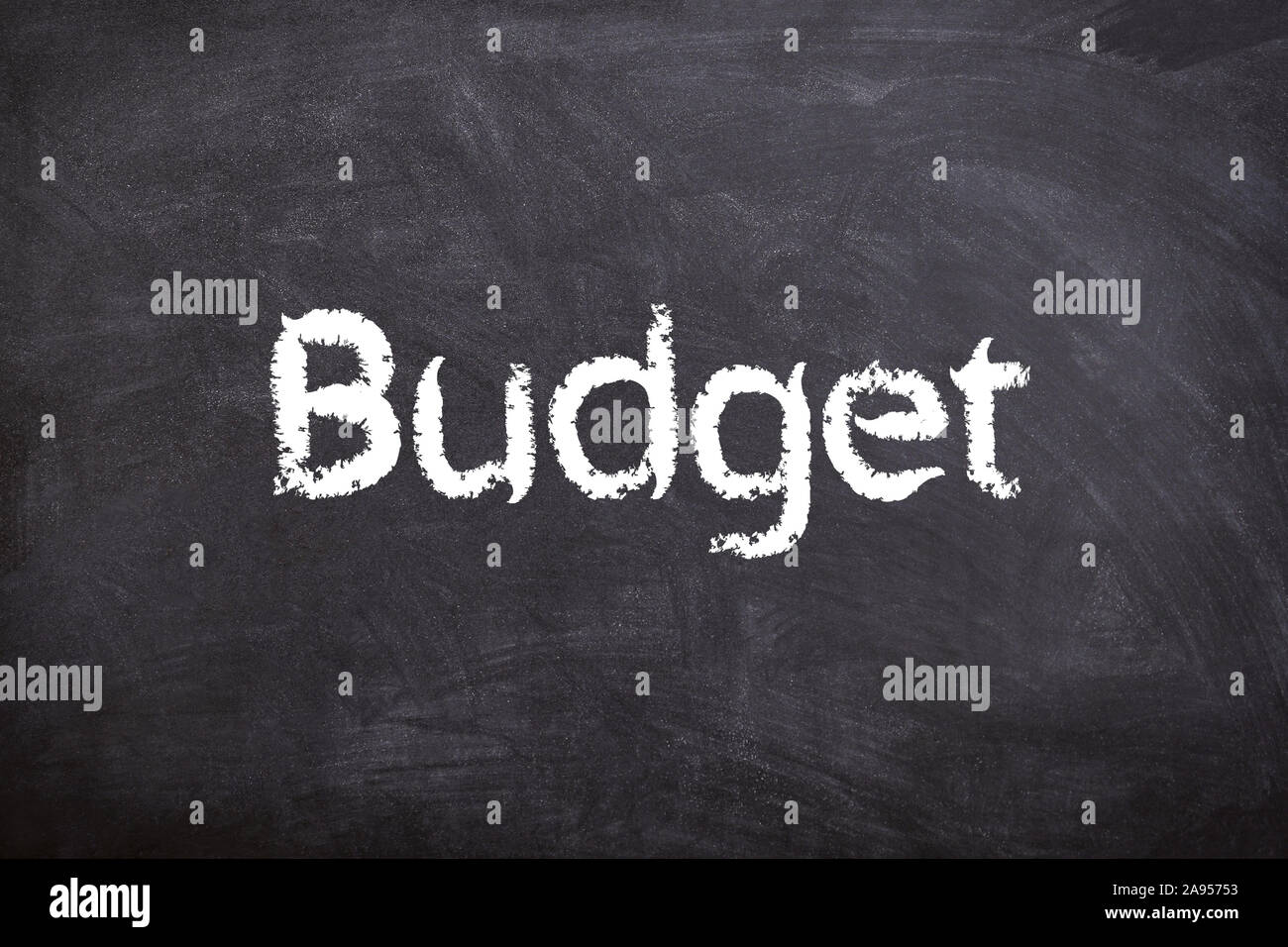 Budget - Schrift/font- Kreide/chalk -Tafel/board Stock Photo