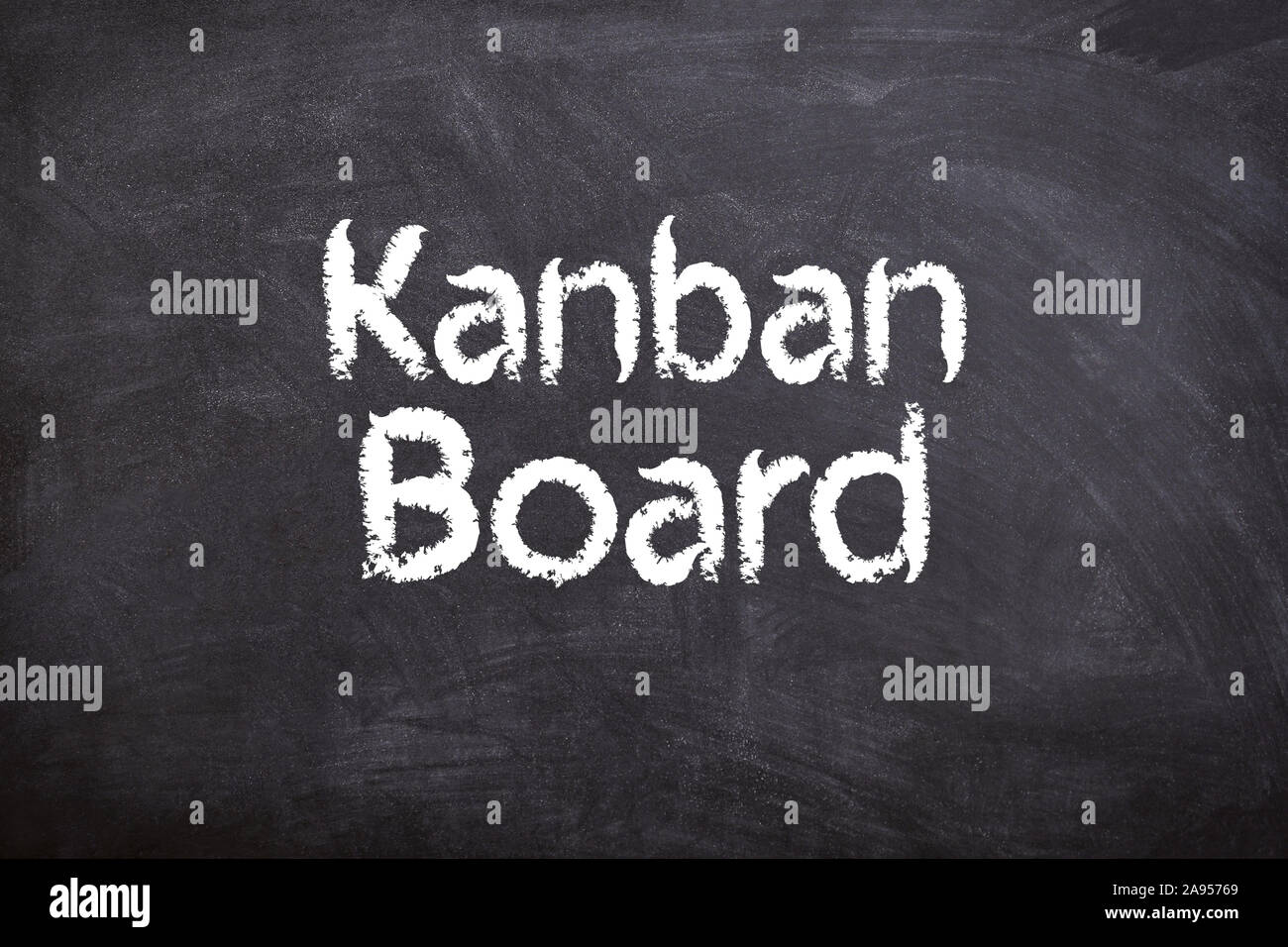 Kanban Board Schrift Font Kreide Chalk Tafel Board Stock Photo