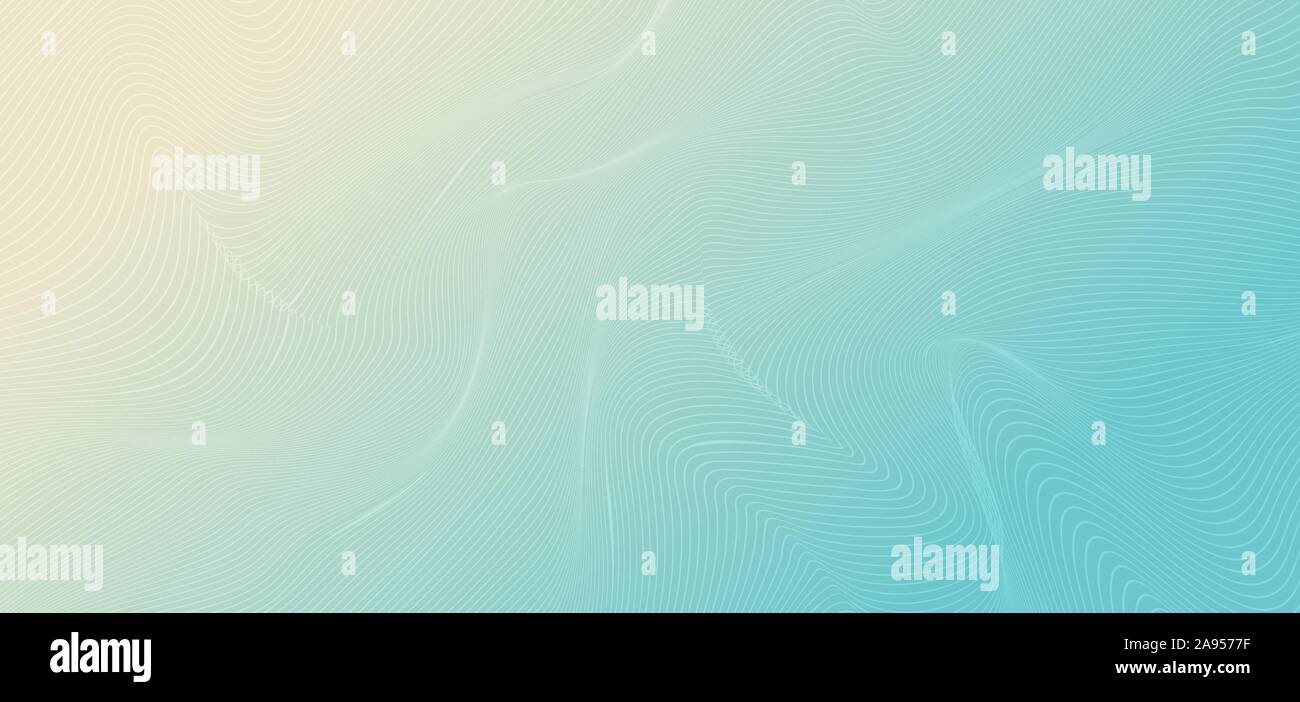 Abstract blue gradient with white wavy lines pattern background and ...