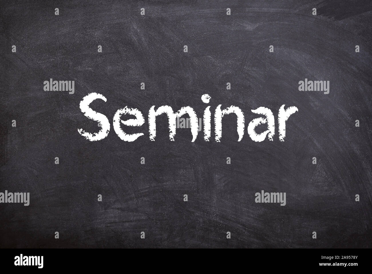 Seminar - Schrift/font- Kreide/chalk -Tafel/board Stock Photo