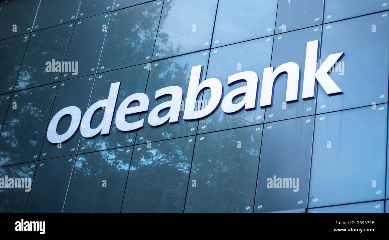Istanbul, TURKEY - November-5, 2019 : Odeabank sign Odea Bank A.S. was founded in 2012. Stock Photo