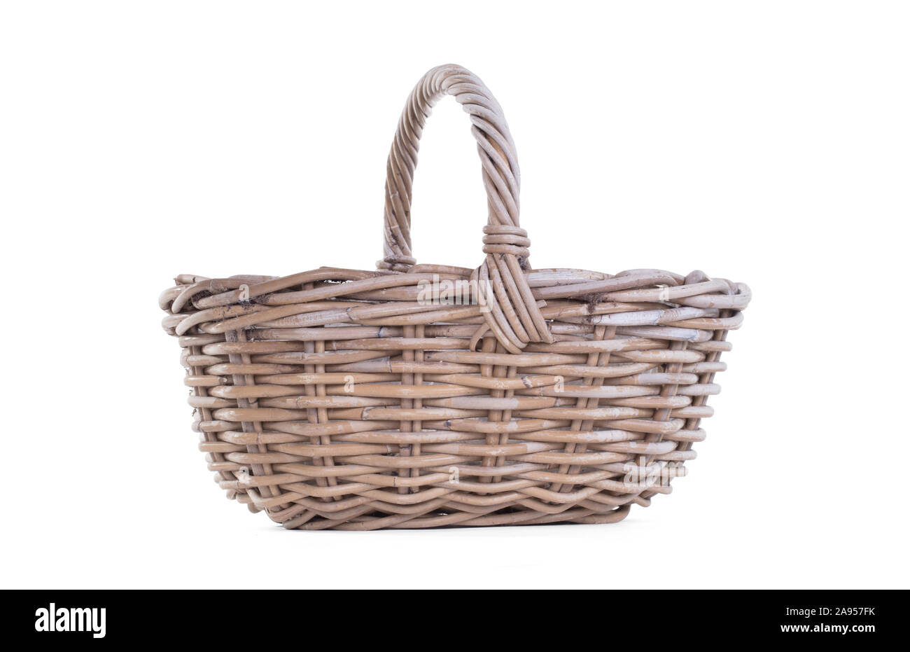 Dirty basket on a white background, isolated Stock Photo Alamy