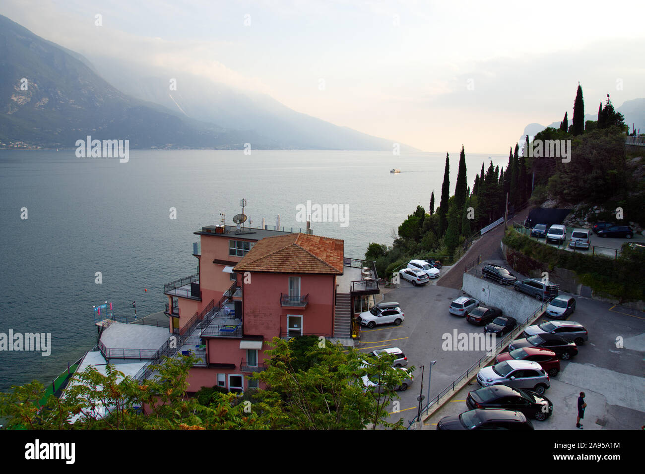 Sept 30, 2019 - Como, Italy: View to the lake of Como, Italy. Stock Photo