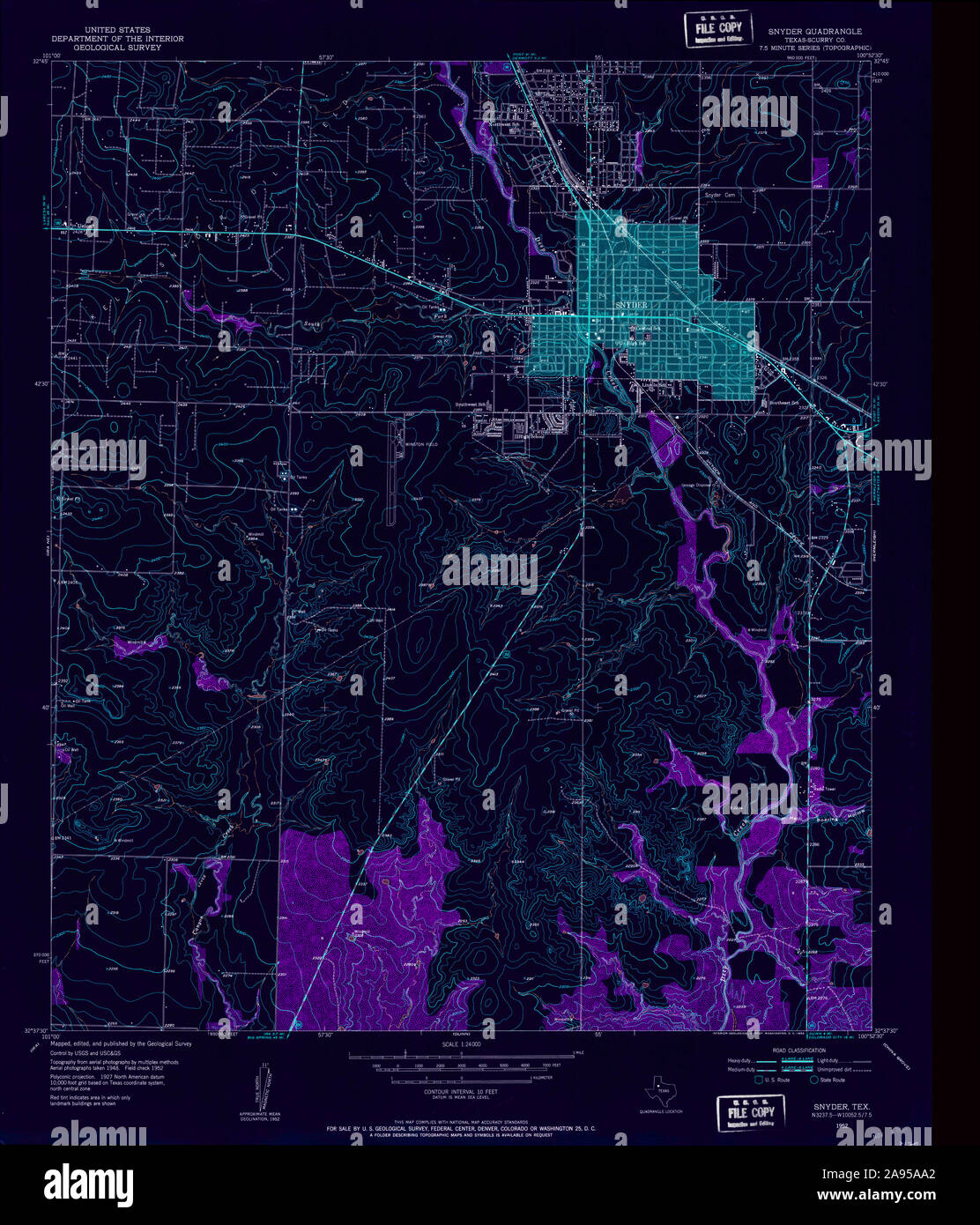 Snyder texas map hires stock photography and images Alamy