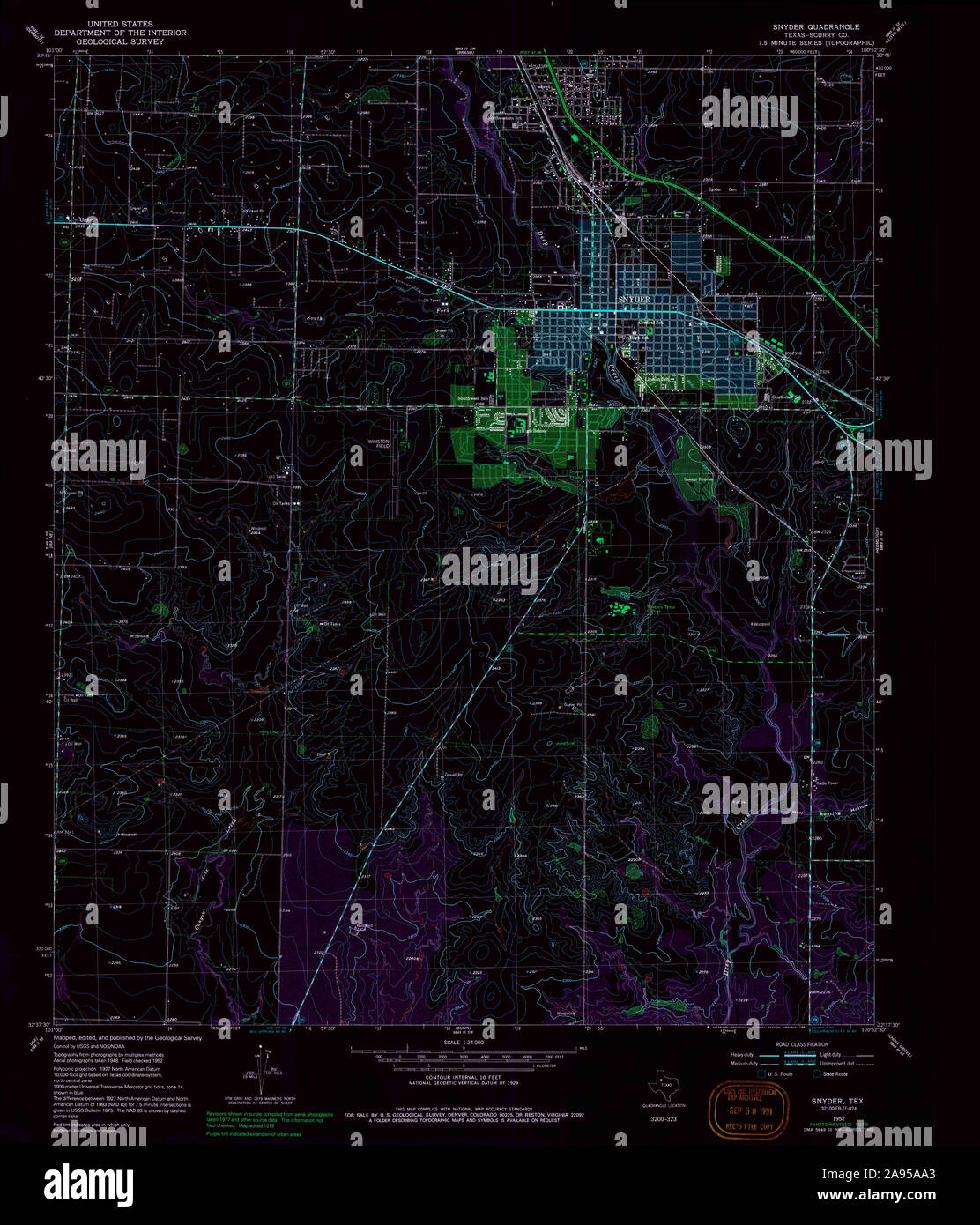 Snyder texas map hires stock photography and images Alamy