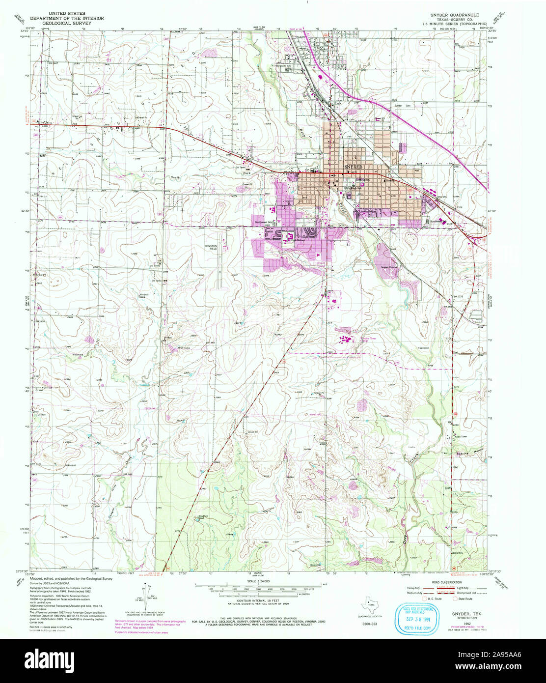 Snyder texas map hires stock photography and images Alamy