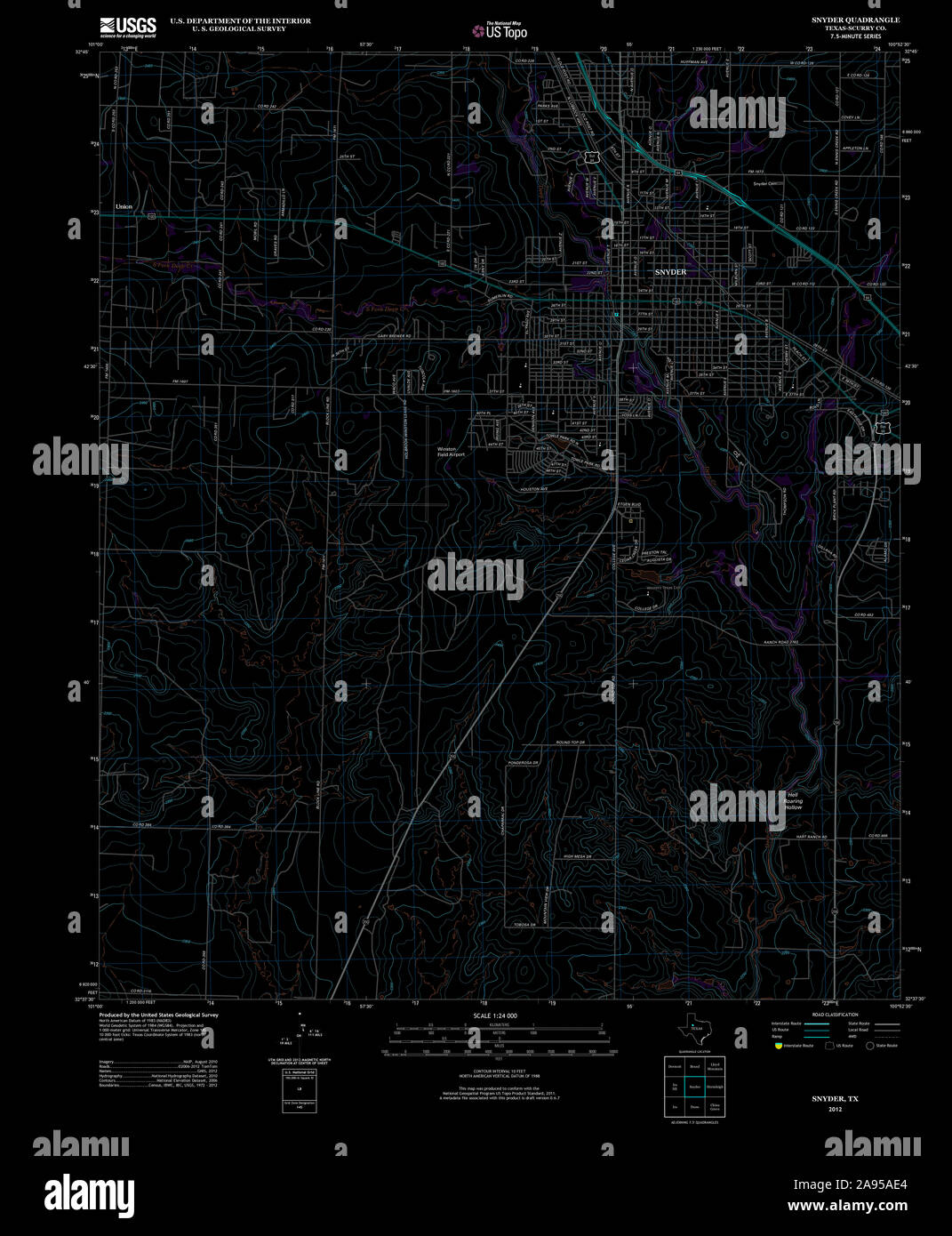 Map of snyder texas hires stock photography and images Alamy