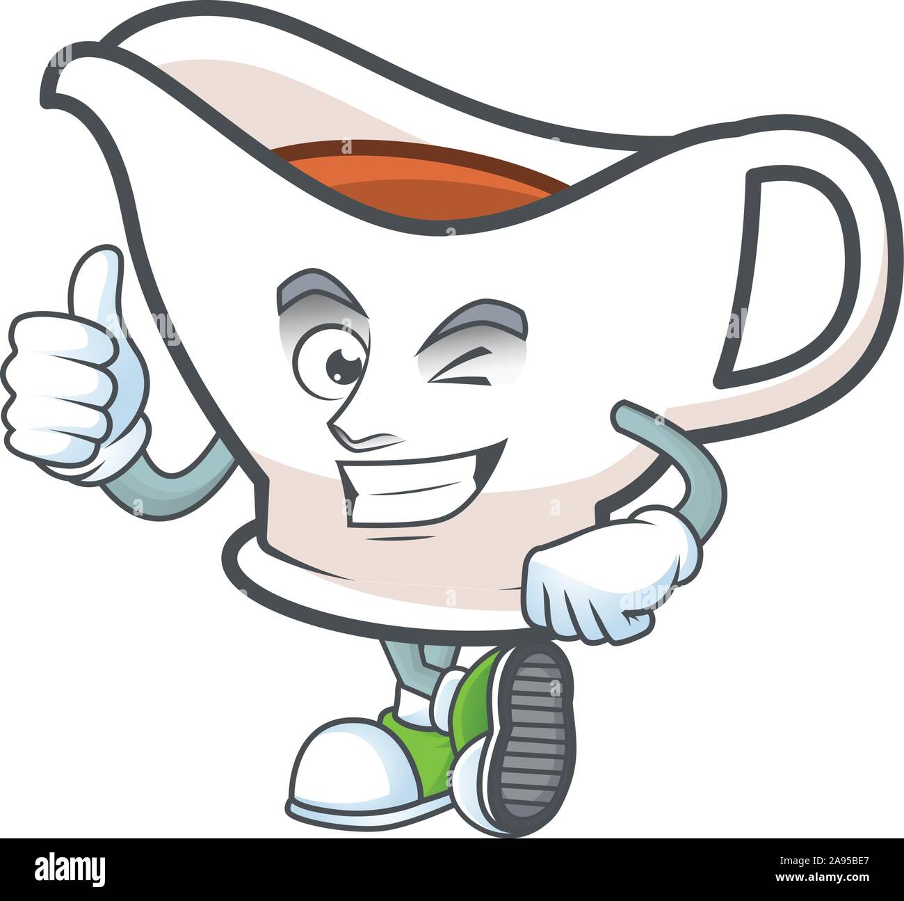 Cartoon gravy boat in the mascot thumbs up Stock Vector Image & Art Alamy