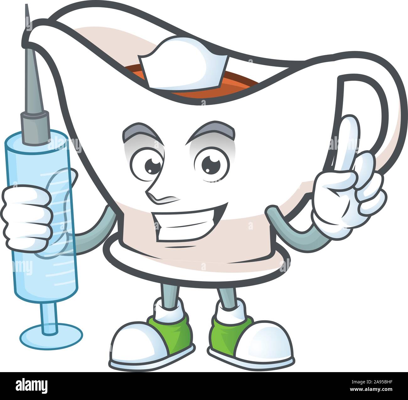 Cartoon gravy boat in the mascot nurse Stock Vector Image & Art Alamy
