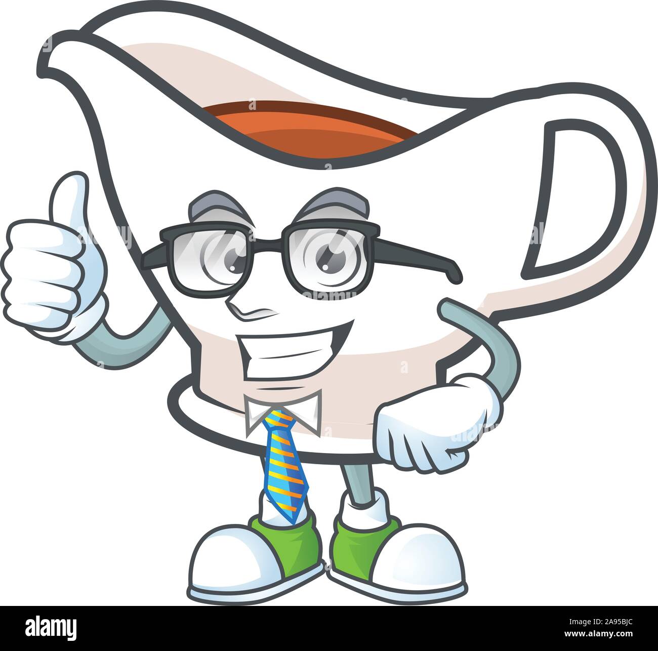 Cartoon gravy boat in the mascot businessman Stock Vector Image & Art