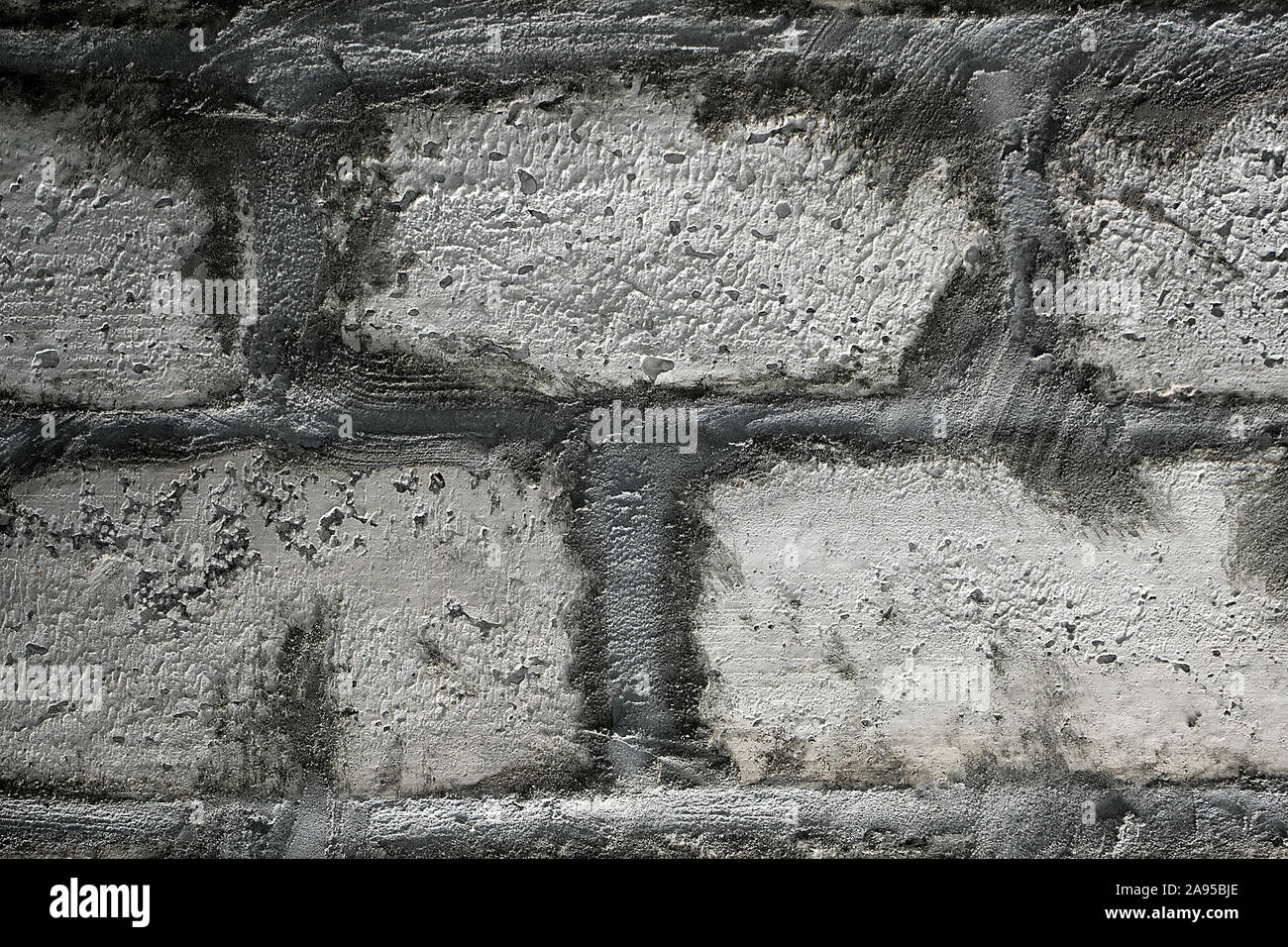 Gray texture: wall with bricks bricks made from expanded clay and concrete - close view Stock Photo