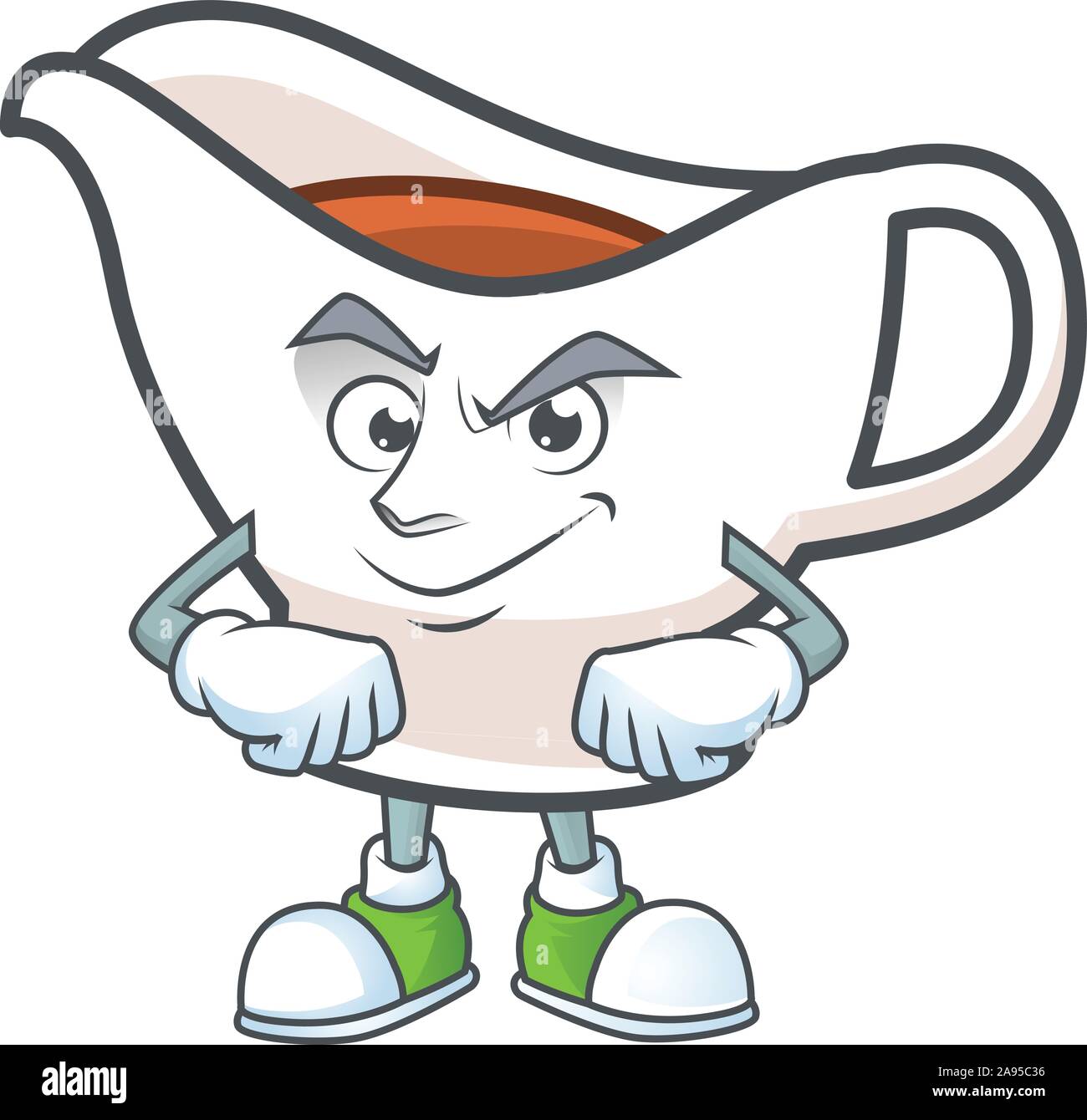 Cartoon gravy boat in the mascot smirking Stock Vector Image & Art Alamy