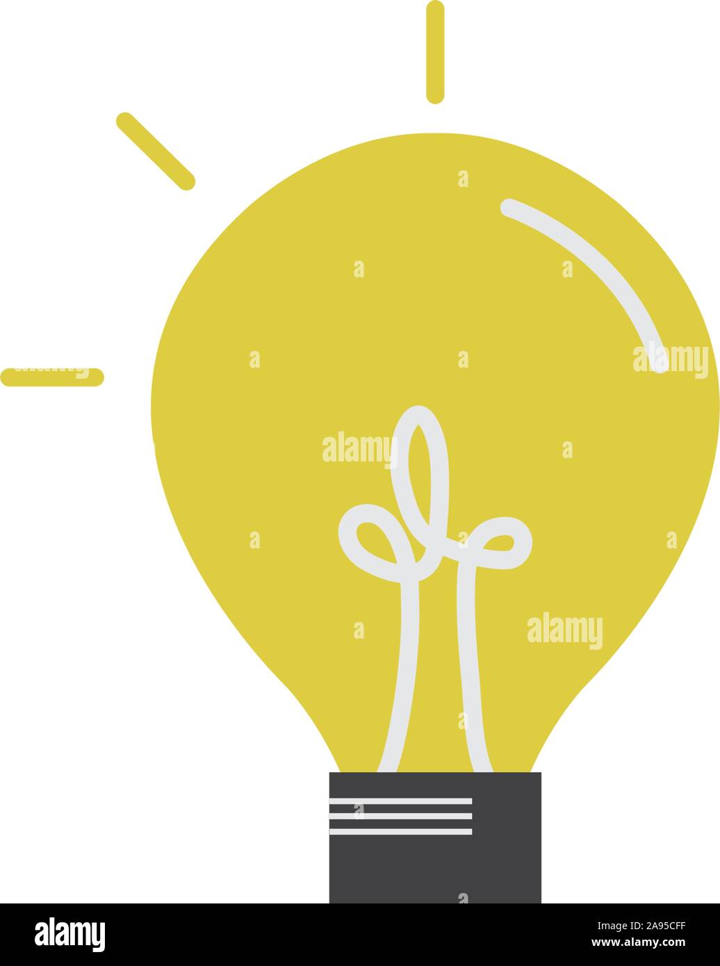 light bulb creativity idea icon flat style illustration Stock Vector ...