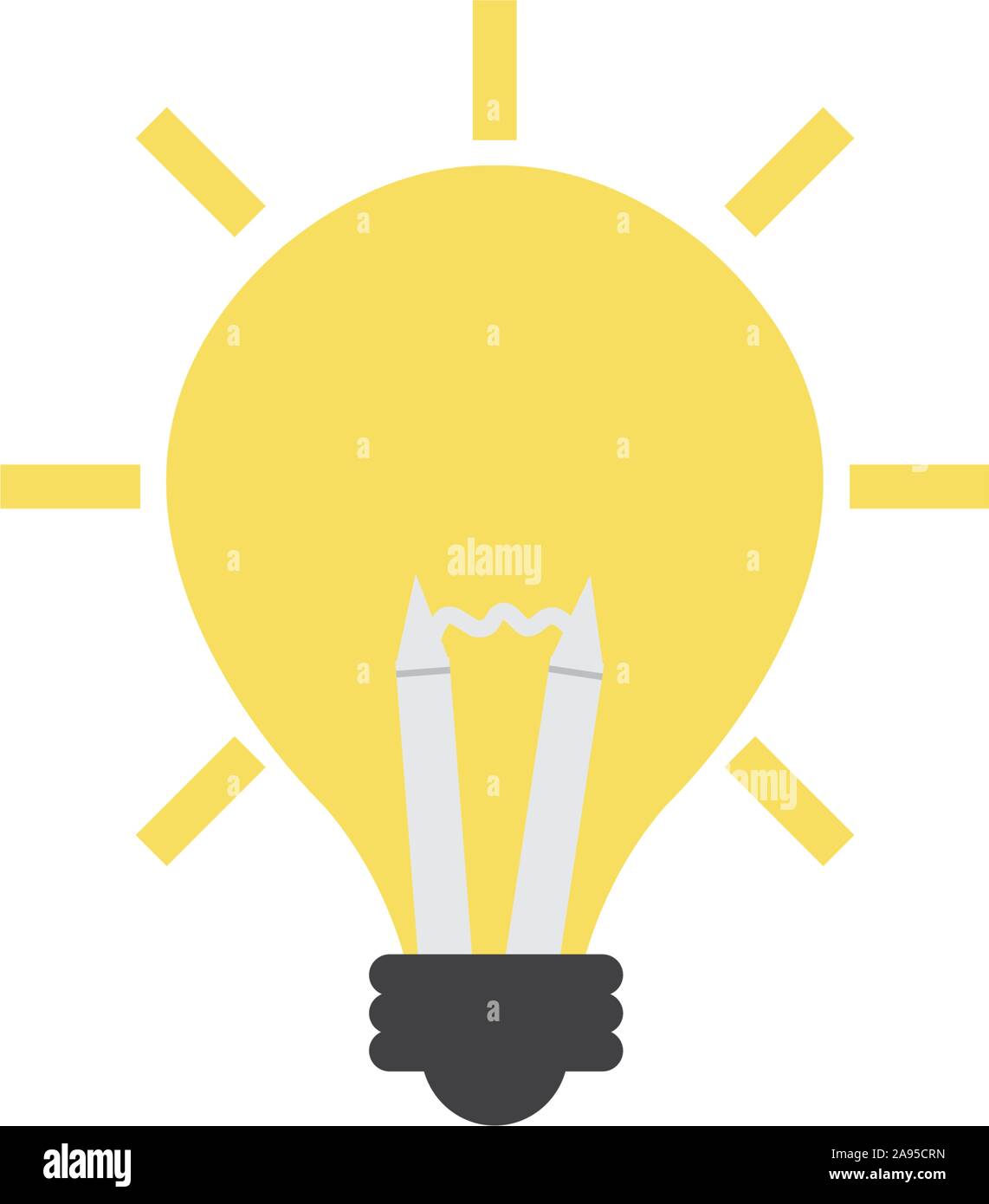 bright light bulb idea icon flat style illustration Stock Vector Image ...