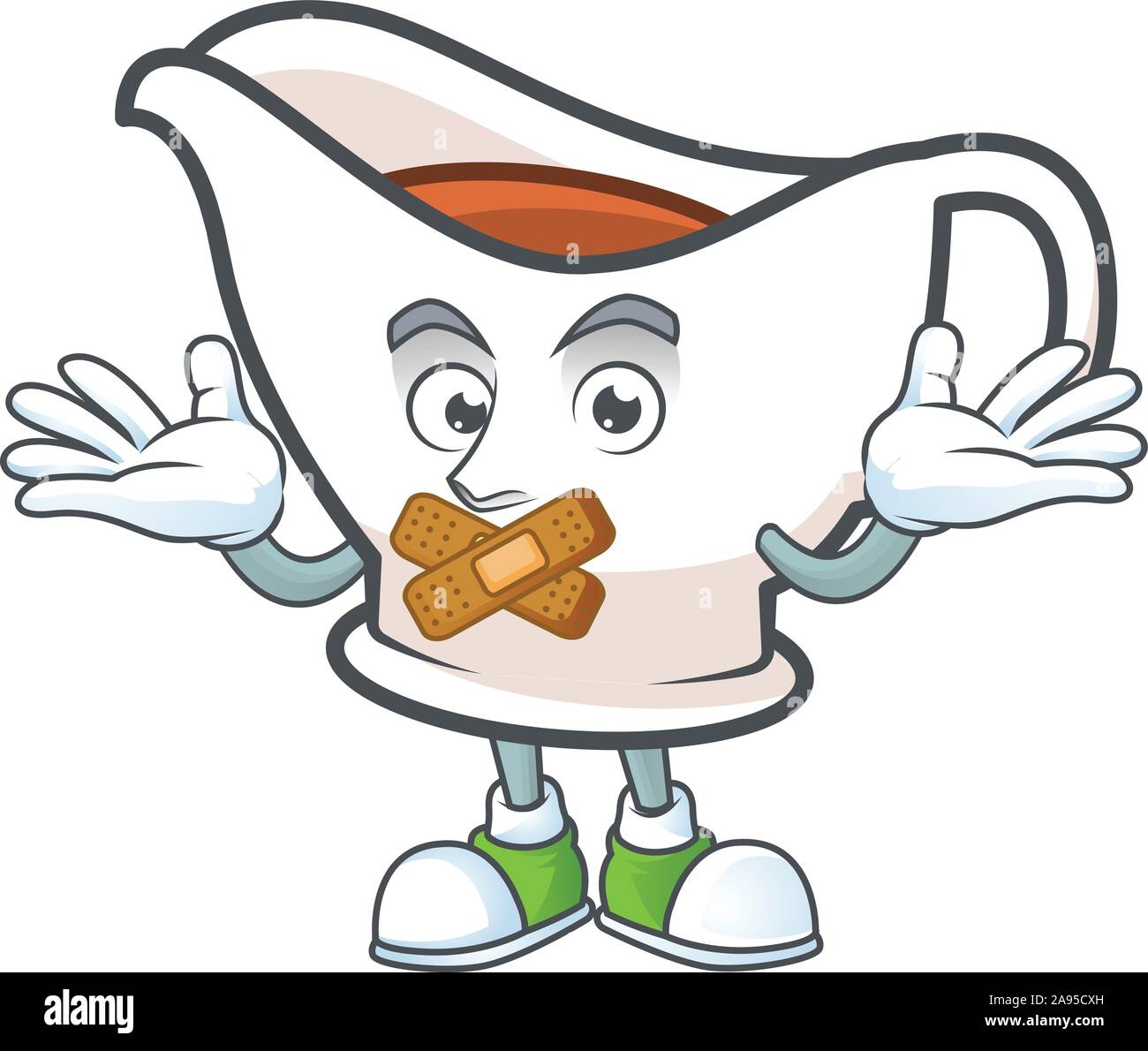 Gravy boat with character mascot shape silent Stock Vector Image & Art