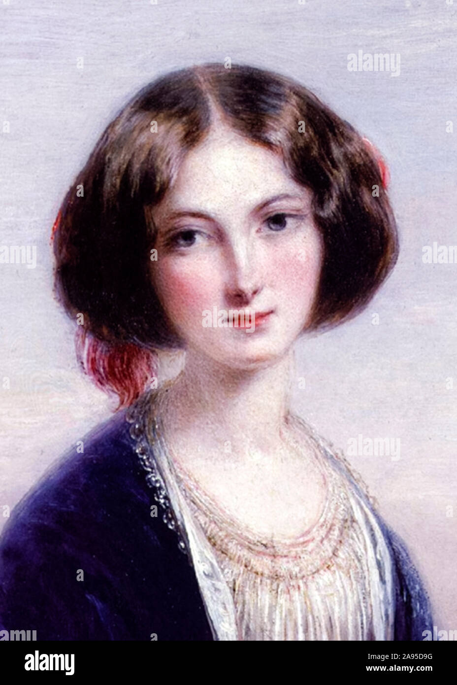 Effie Gray (Lady Millais) who married critic John Ruskin (1819-1900) before modelling for and eventually marrying the Pre-Raphaelite painter John Everett Millais (1829-1896). Detail from 1851 painting by Thomas Richmond (1802-1874). Stock Photo