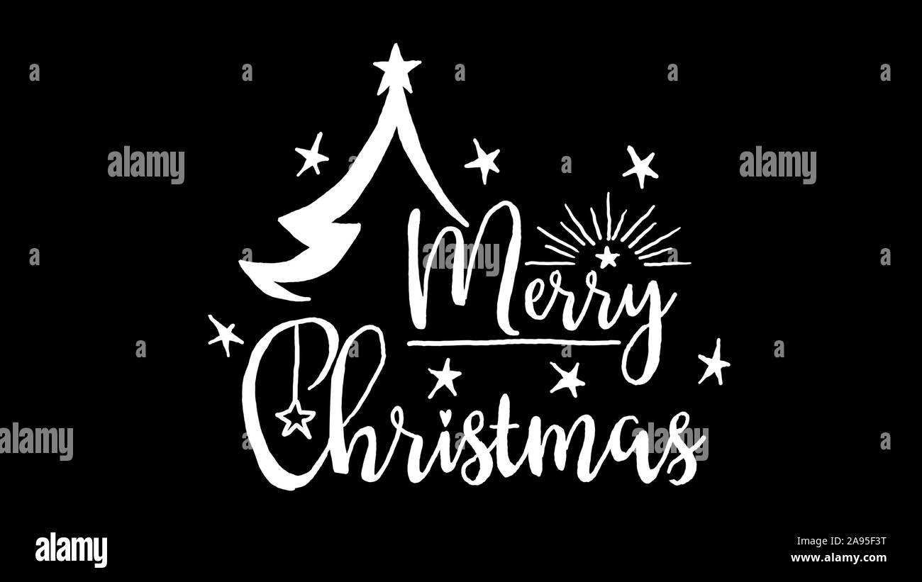 Merry Christmas Logo Designed In Chalkboard Drawing Style Animated Footage Ideal For The Christmas Period 4k Stock Photo Alamy