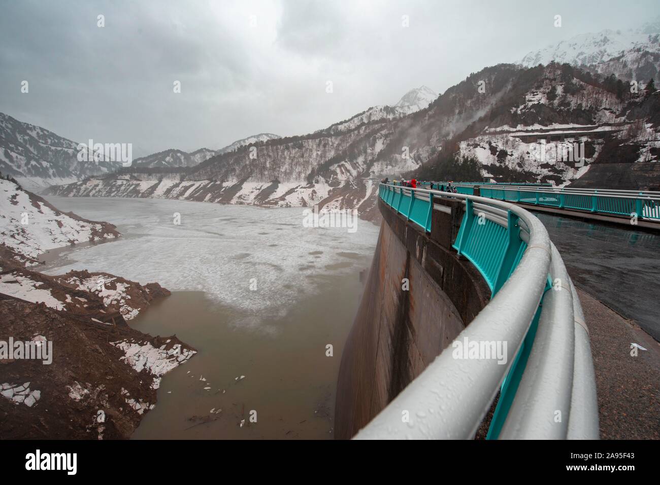 Kurobe Reservoir, Kurobe Dam, Great Dam, Tateyama Kurobe Alpine Route, Tateyama, Japan Stock Photo