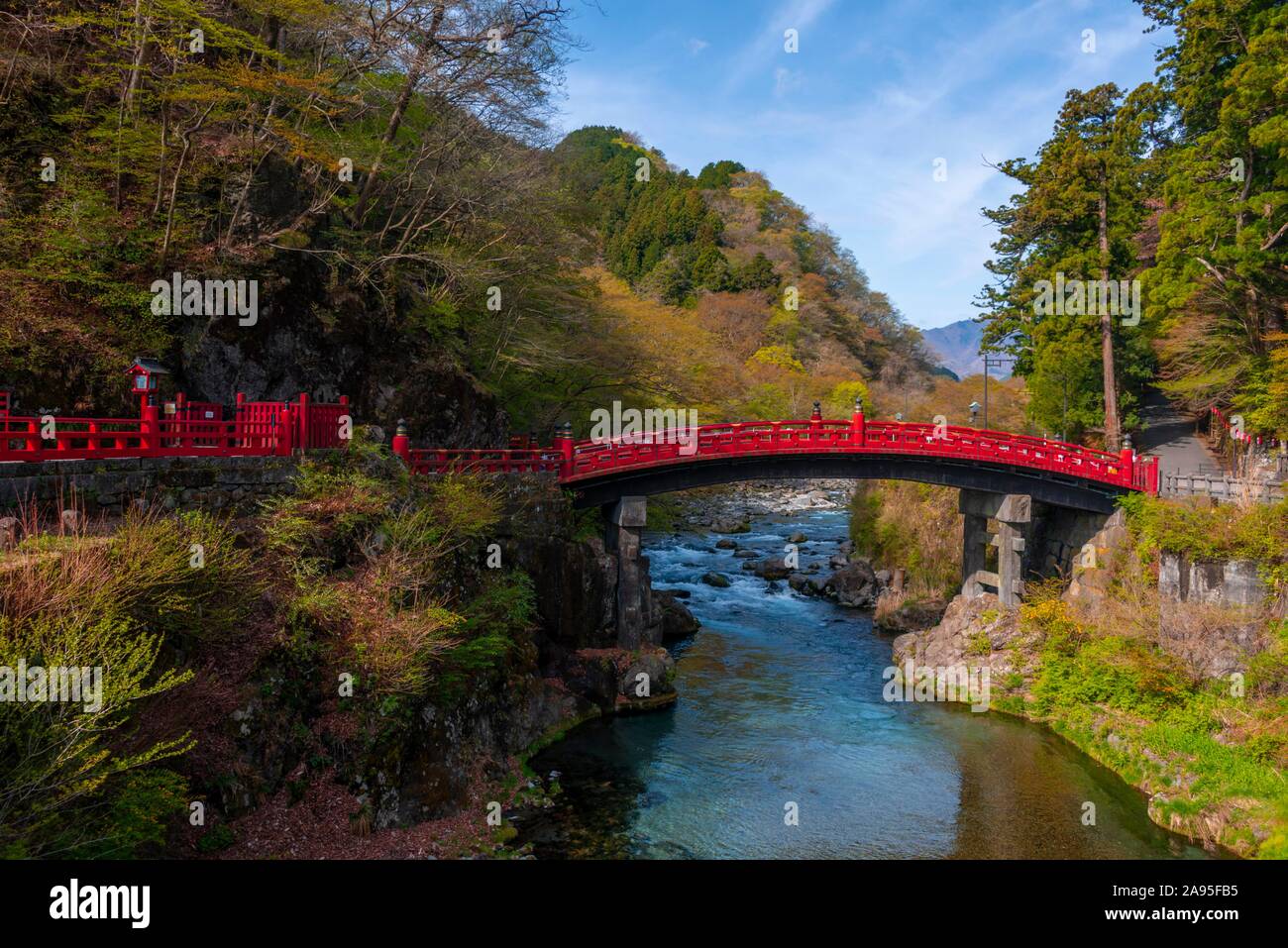 Shinkyo Bridge, Iwasaku Shrine, Shrines and Temples of Nikko, UNESCO World Heritage Site, Nikko, Japan Stock Photo