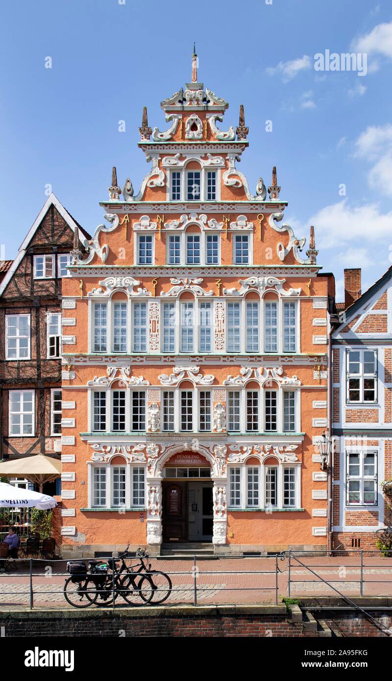 Burgermeister-Hintze-Haus, historic merchant and warehouse building, Weser Renaissance, Hanseatic harbour, old town, Stade, Lower Saxony, Germany Stock Photo