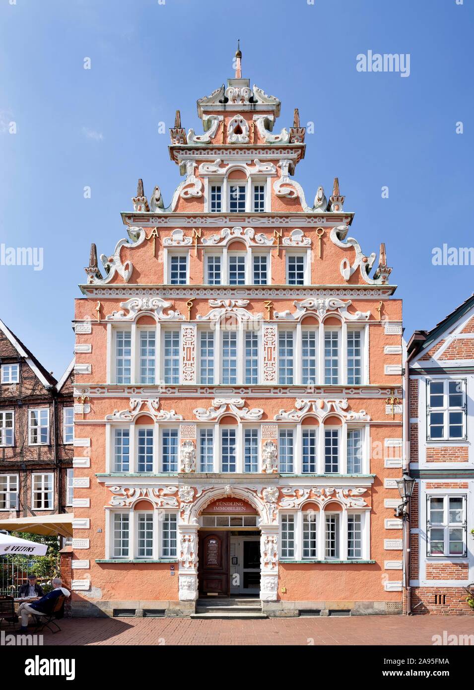 Burgermeister-Hintze-Haus, historic merchant and warehouse building, Weser Renaissance, Hanseatic harbour, old town, Stade, Lower Saxony, Germany Stock Photo