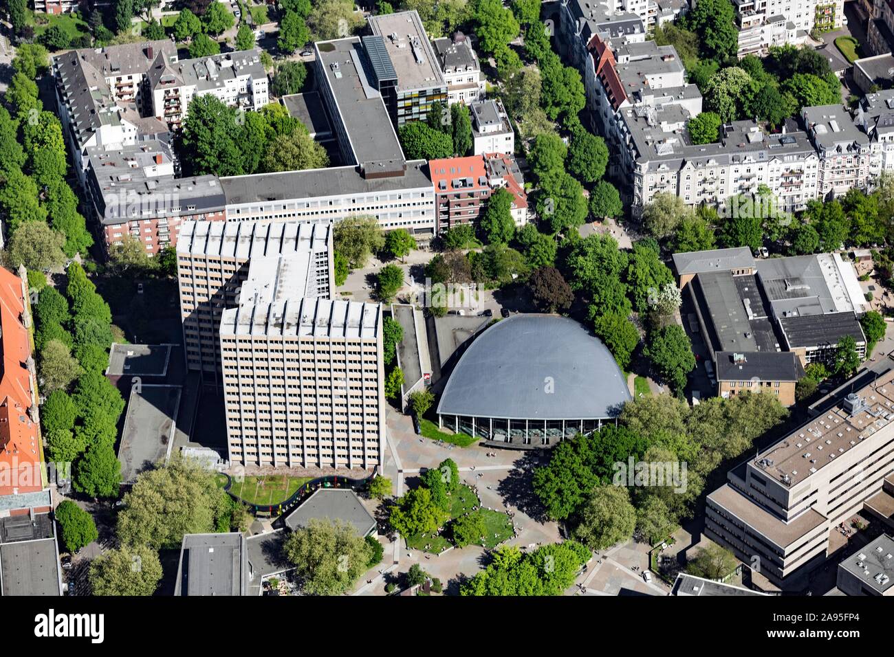 Aerial view, University of Hamburg, main campus with Audimax and