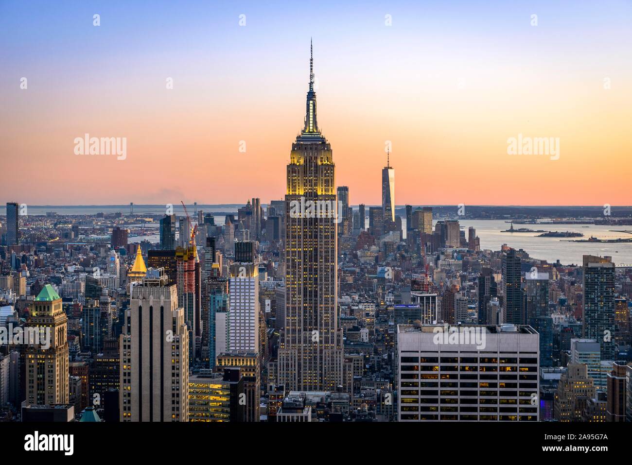 View of Midtown and Downtown Manhattan and Empire State Building from ...