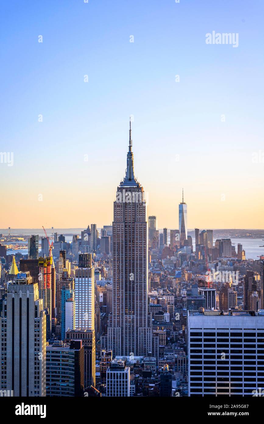 View of Midtown and Downtown Manhattan and Empire State Building from ...