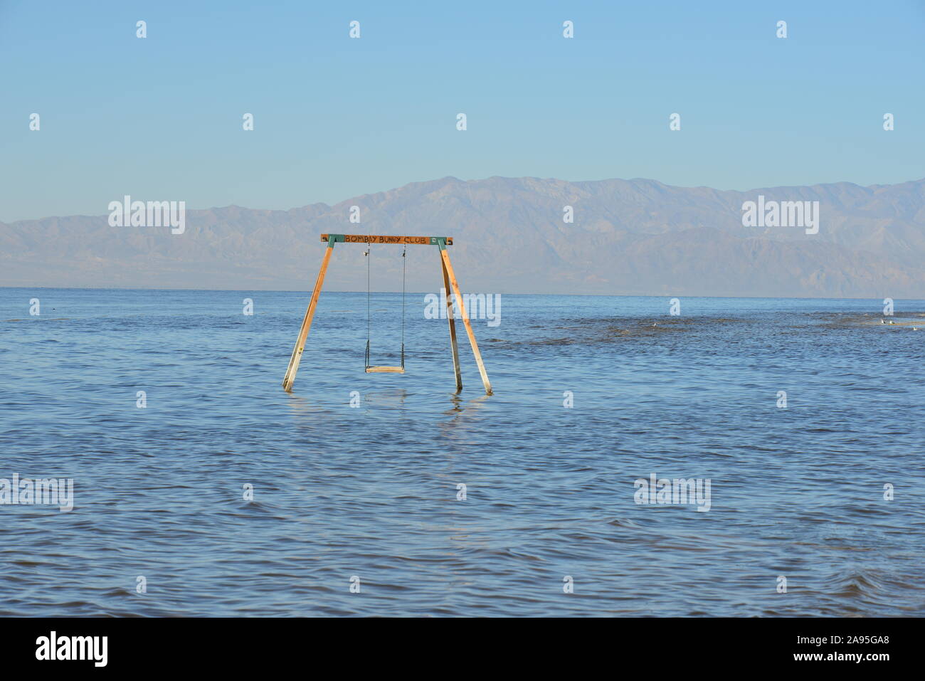 Swing at the Salton sea in California Stock Photo Alamy