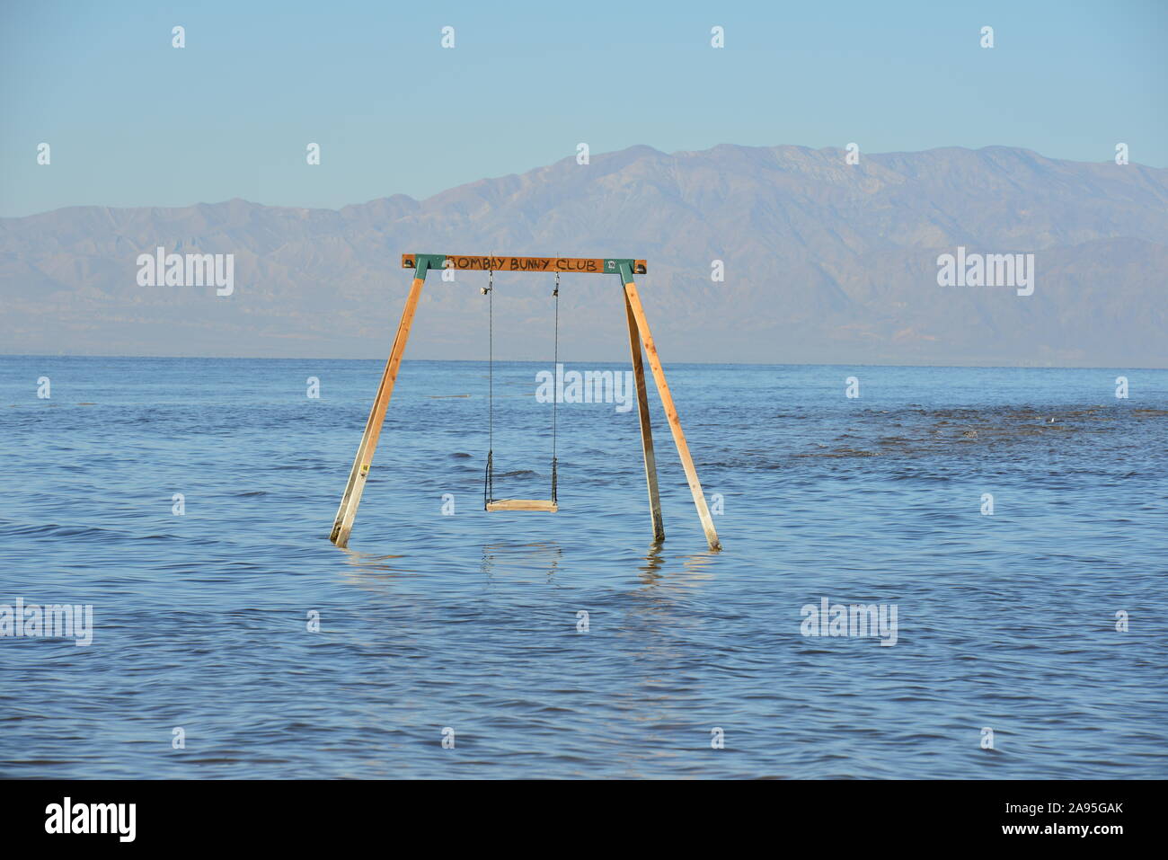 Swing at the Salton sea in California Stock Photo Alamy
