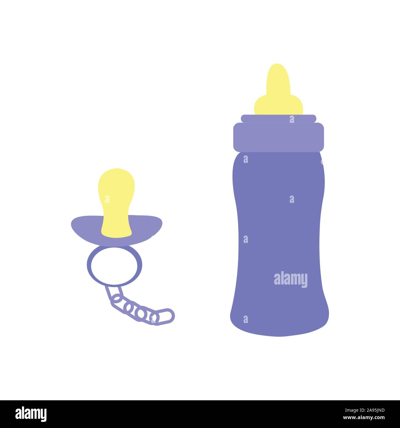 A set of a purple babies pacifier and bottle Stock Vector Image & Art