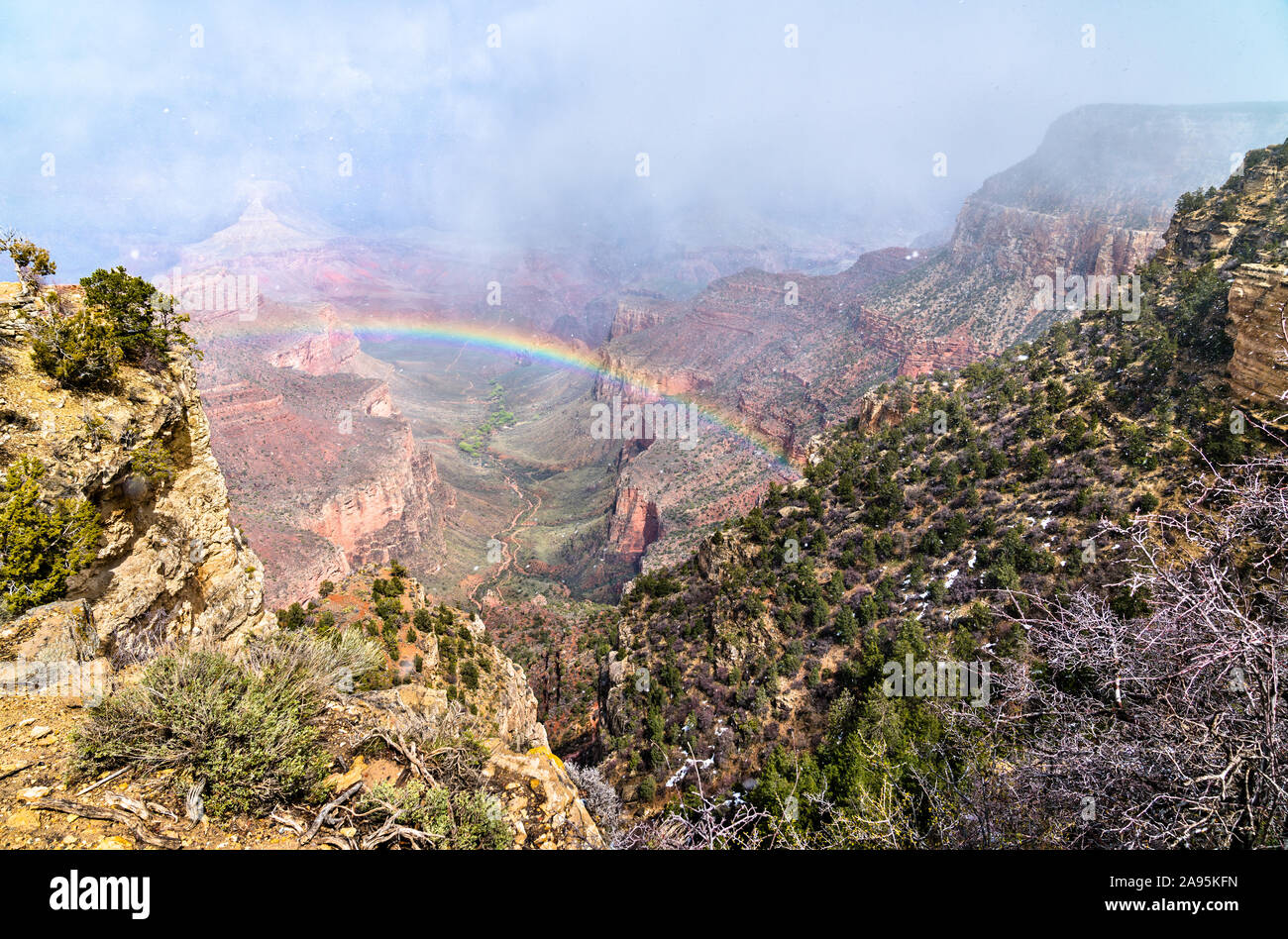Rainbow above the Grand Canyon in Arizona, USA Stock Photo - Alamy