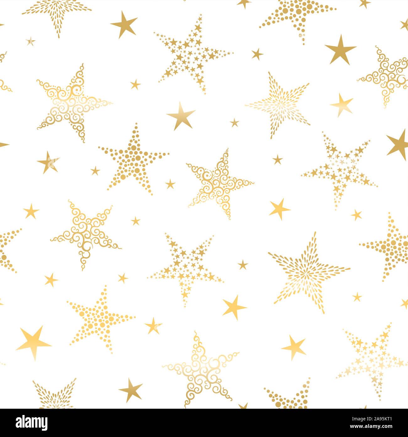 Beautiful Gold Snowflakes seamless pattern - hand drawn, great for ...