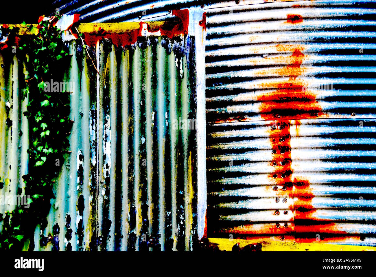 graphic corrugated iron wall Stock Photo Alamy