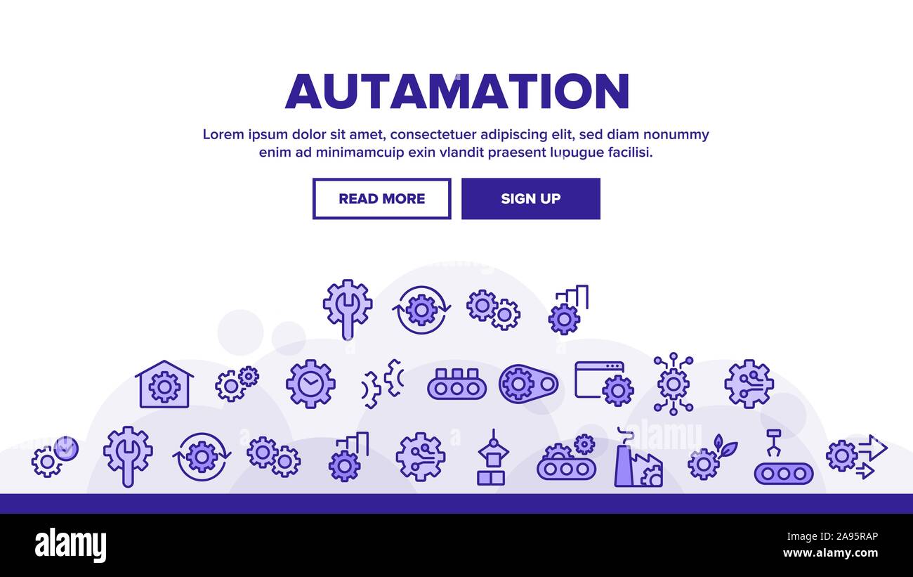 Automation Landing Header Vector Stock Vector Image & Art - Alamy