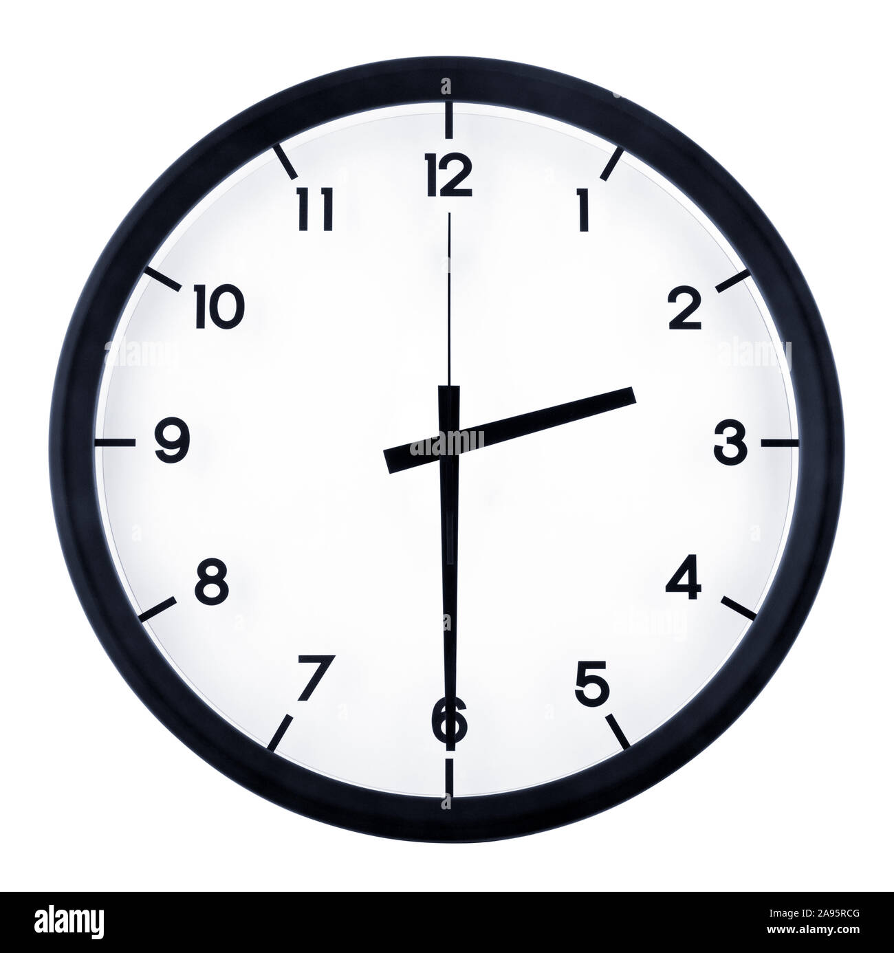 Classic analog clock pointing at 8 o'clock, isolated on white