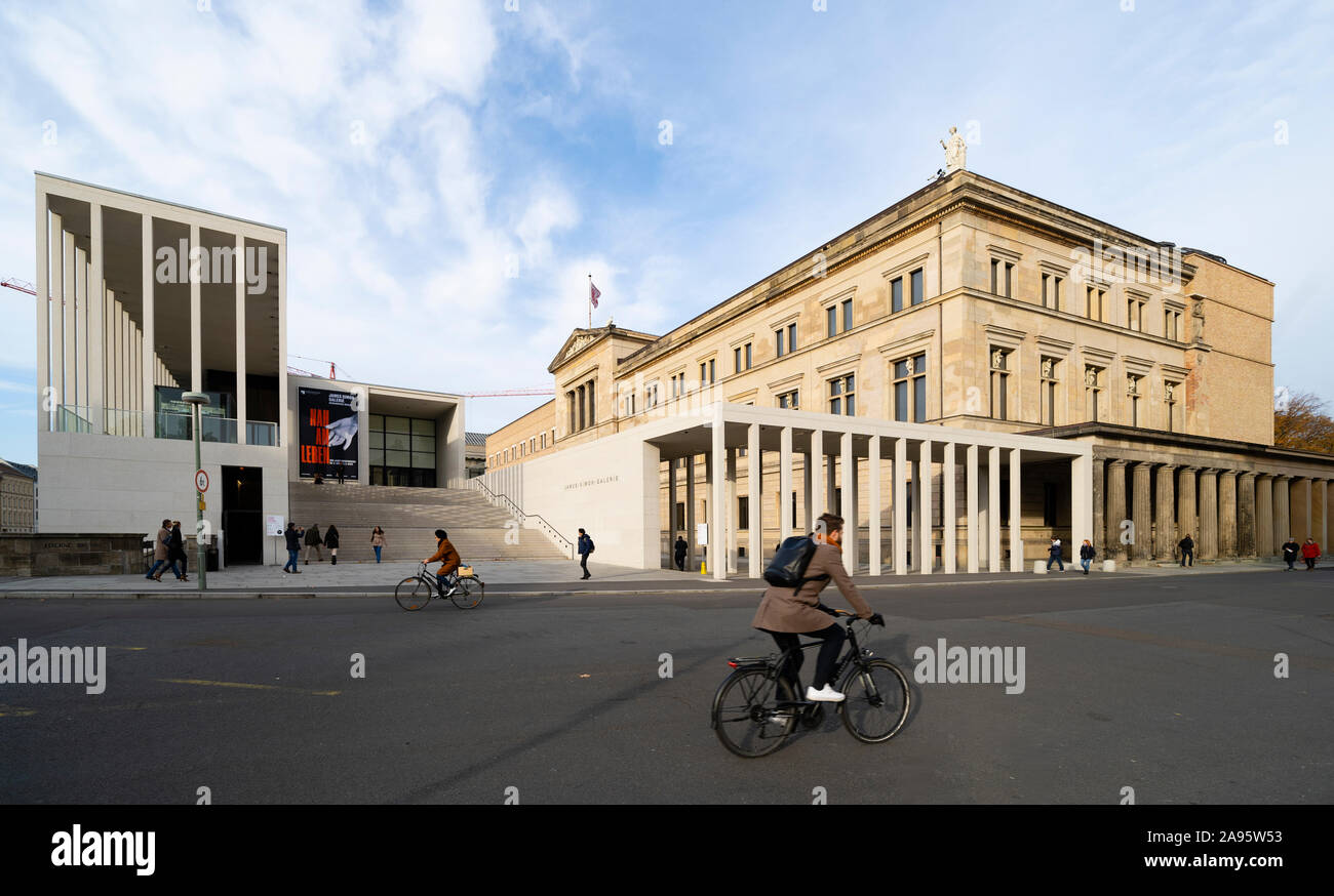 View of exterior of James Simon Galerie at Museum Island , Museumsinsel in Mitte Berlin, Germany, Architect David Chipperfield. Stock Photo