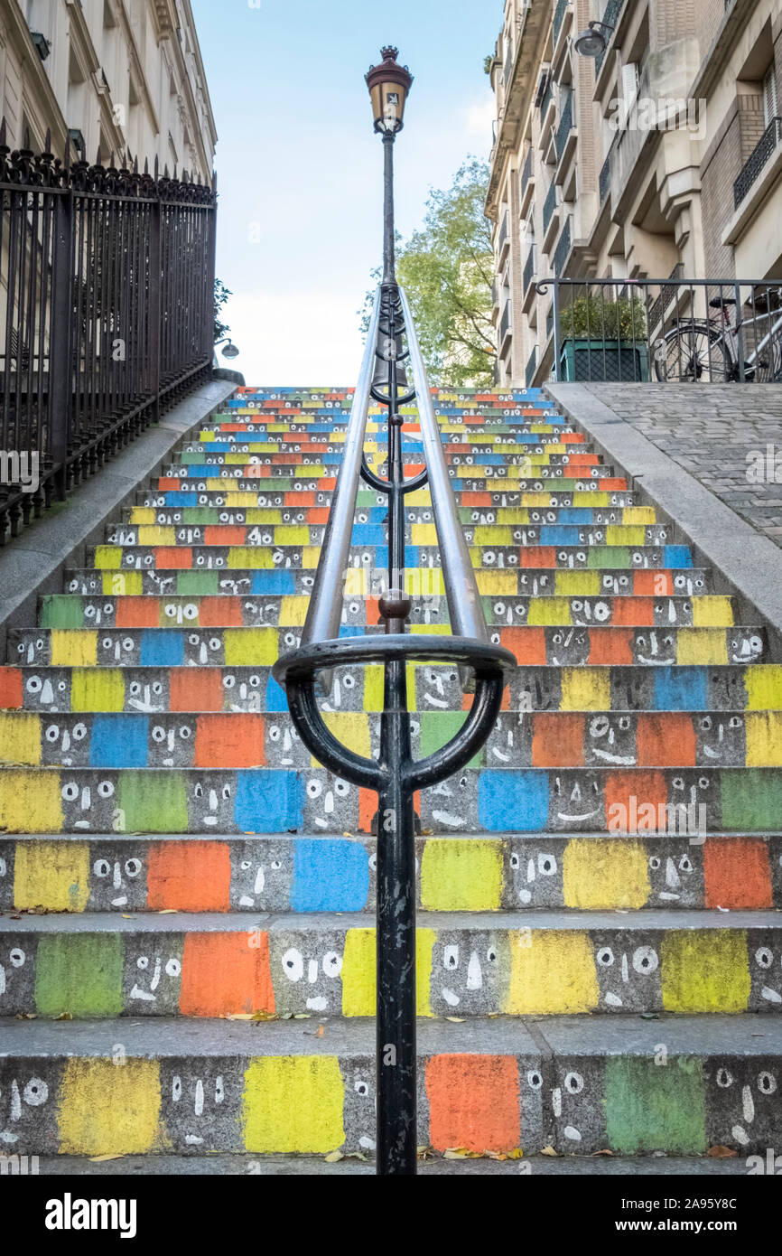 Montmartre Painted Steps Stock Photo