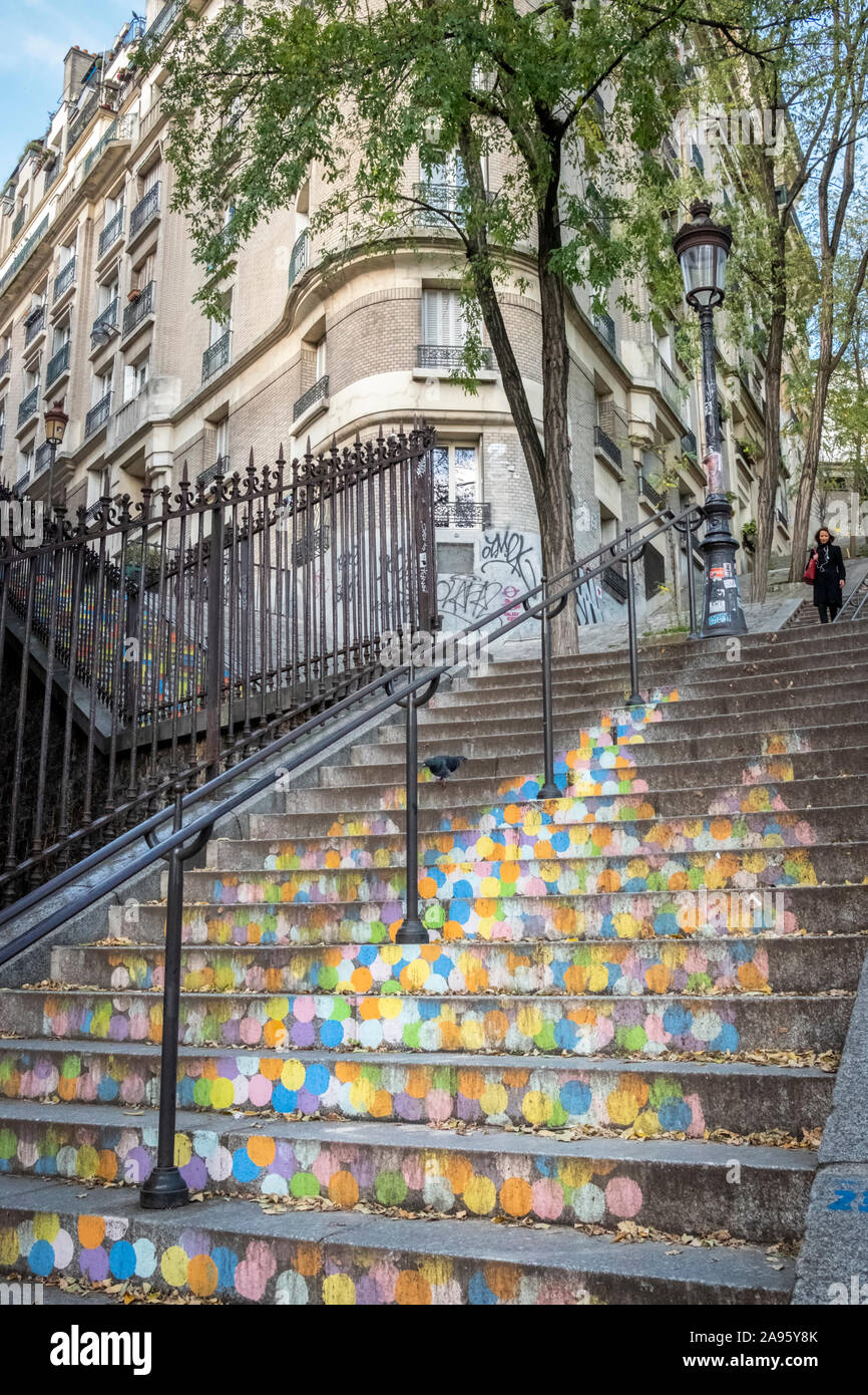 Montmartre Painted Steps Stock Photo