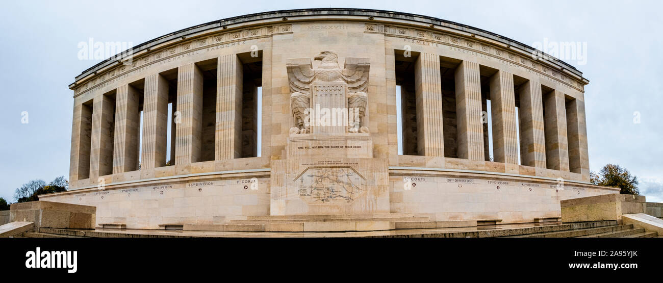 The Château-Thierry American Monument is memorial, dedicated in 1937, commemorating the achievements of US forces in WWI Stock Photo