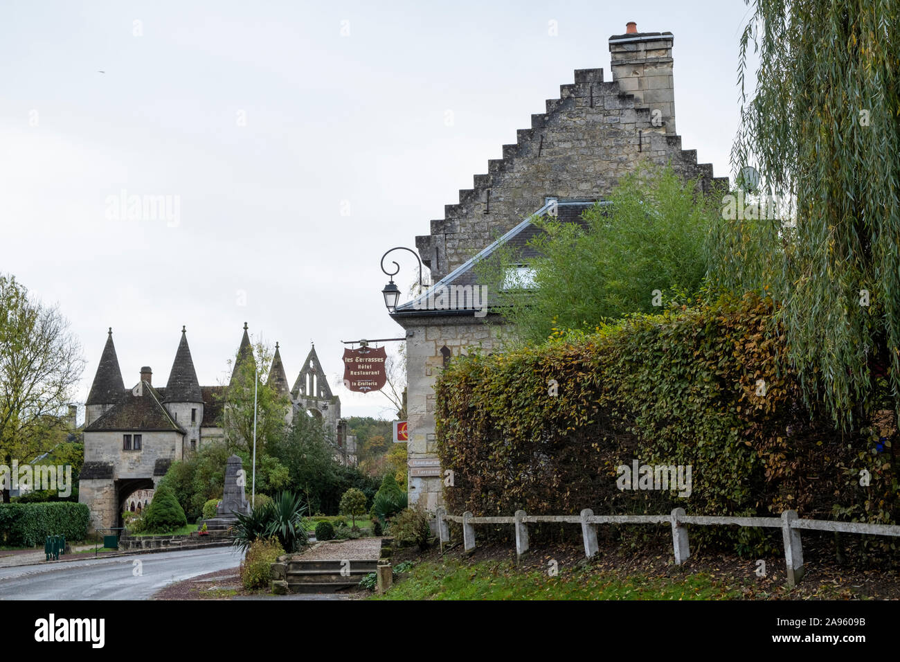 The village of Longpont is a small village located north of France. The town is located in the department of Aisne of the french region Picardy. Stock Photo