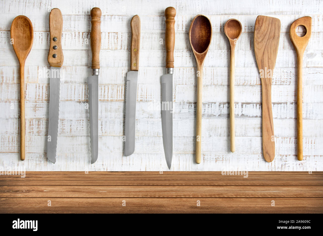 Cooking spoons and knives Stock Photo Alamy