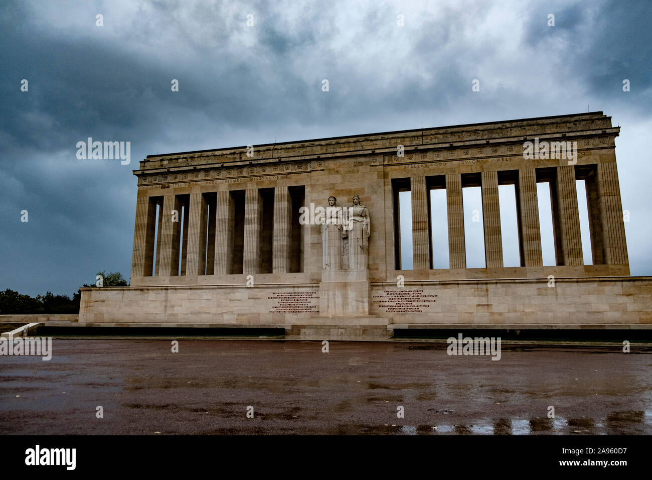 The Château-Thierry American Monument is memorial, dedicated in 1937, commemorating the achievements of US forces in WWI Stock Photo
