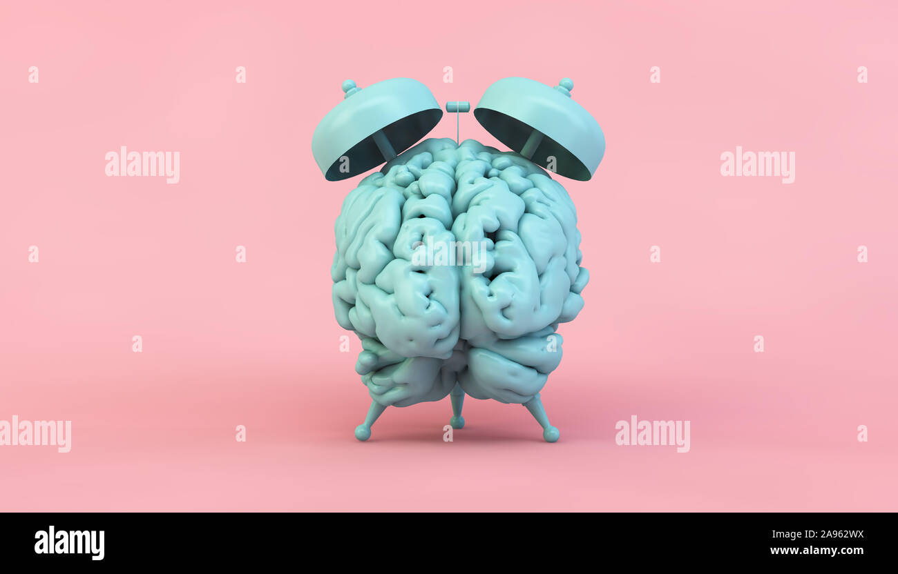 brain clock concept abstract 3d rendering Stock Photo