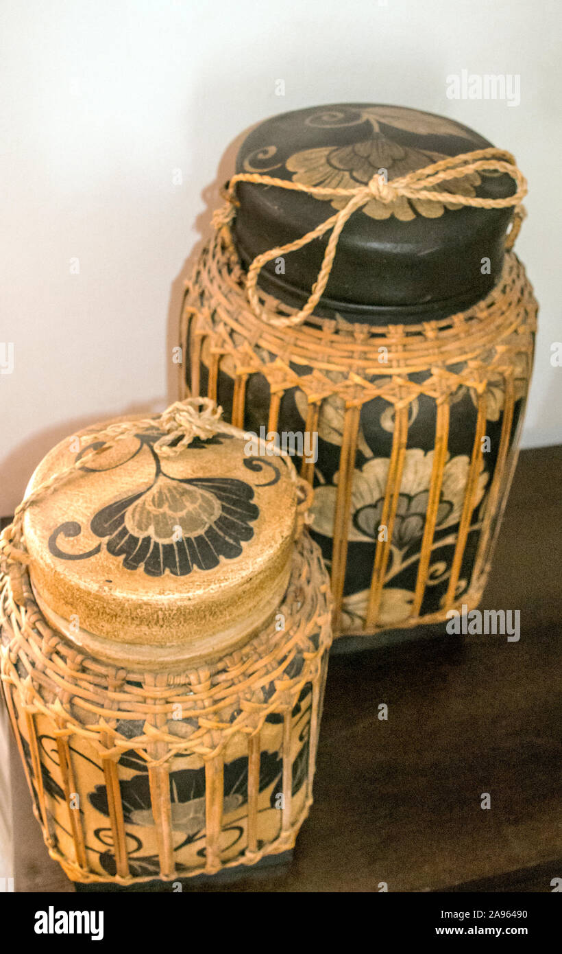 Chinese wicker basket inside a house Stock Photo Alamy