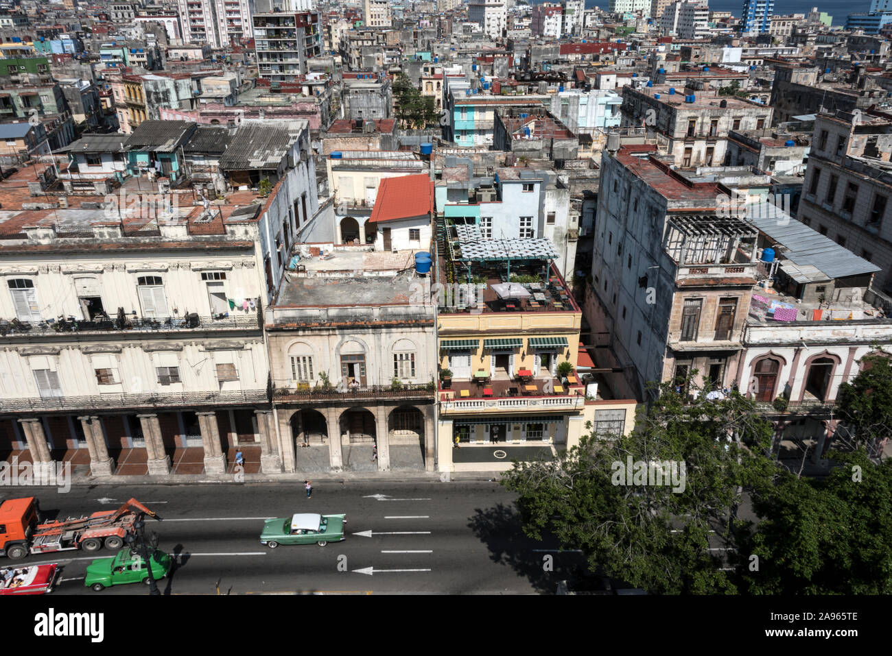 (Cuba) Havana’s older architecture has a mix of different architectural designs from the colonial period, mostly of strong Moorish, Spanish influence, Stock Photo