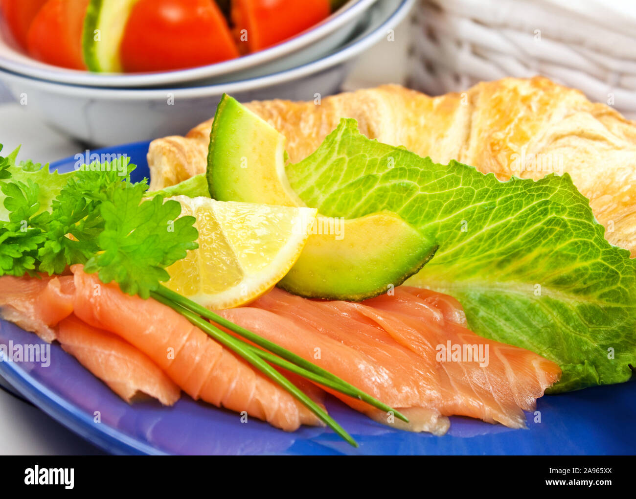 Smoked salmon and avocado Stock Photo - Alamy