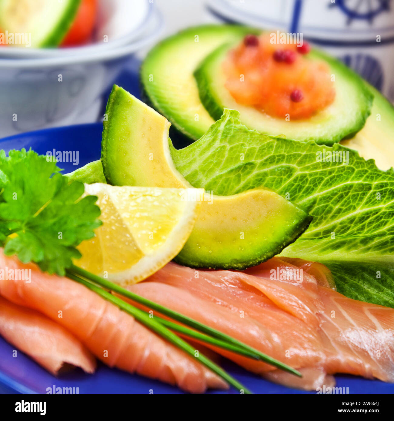 Smoked salmon and avocado Stock Photo - Alamy
