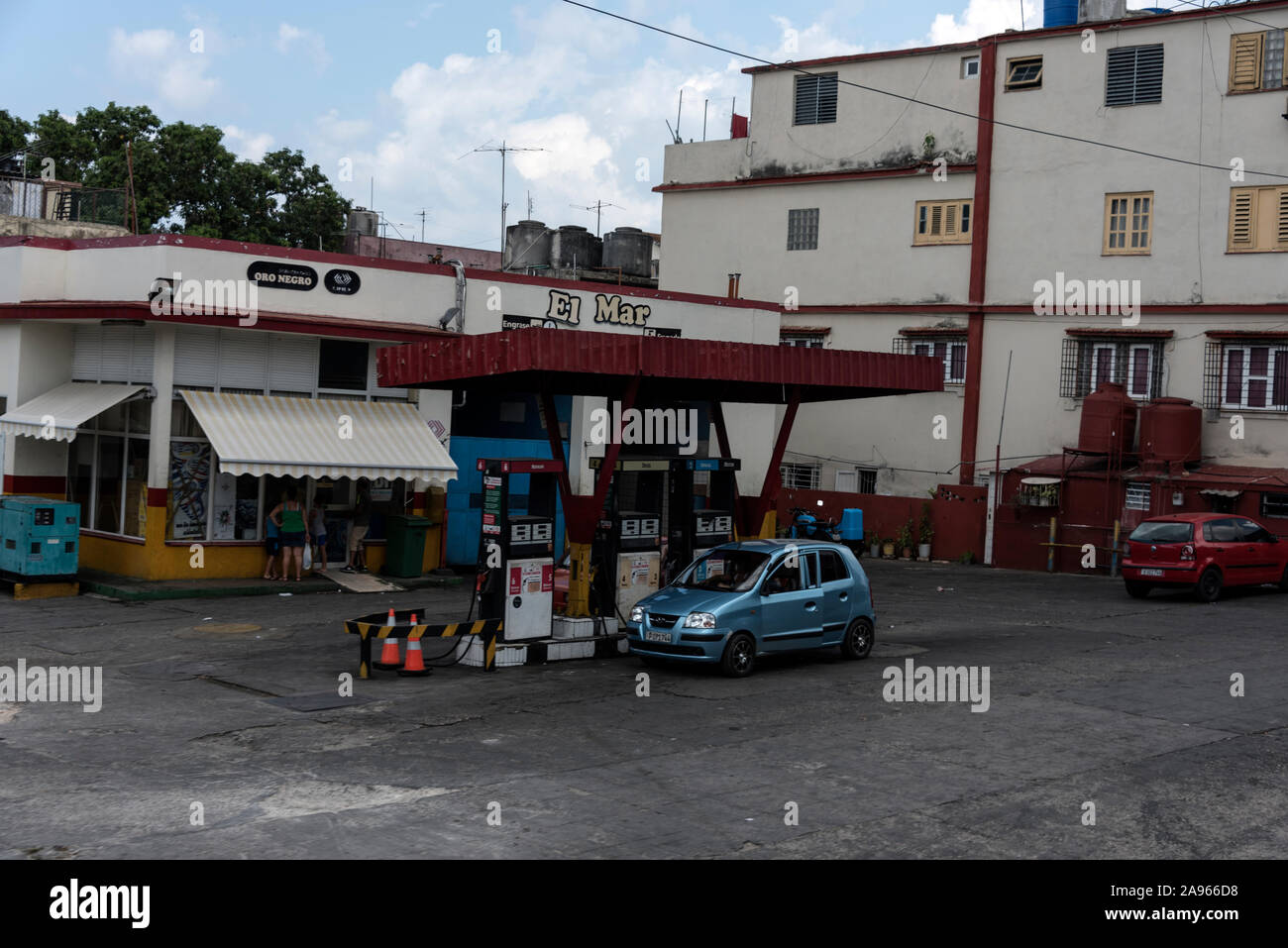 One of the petrol station outlets in Havana, Cuba. CUPET is Cuba's largest oil company and is owned and operated by the Cuban national government. Stock Photo