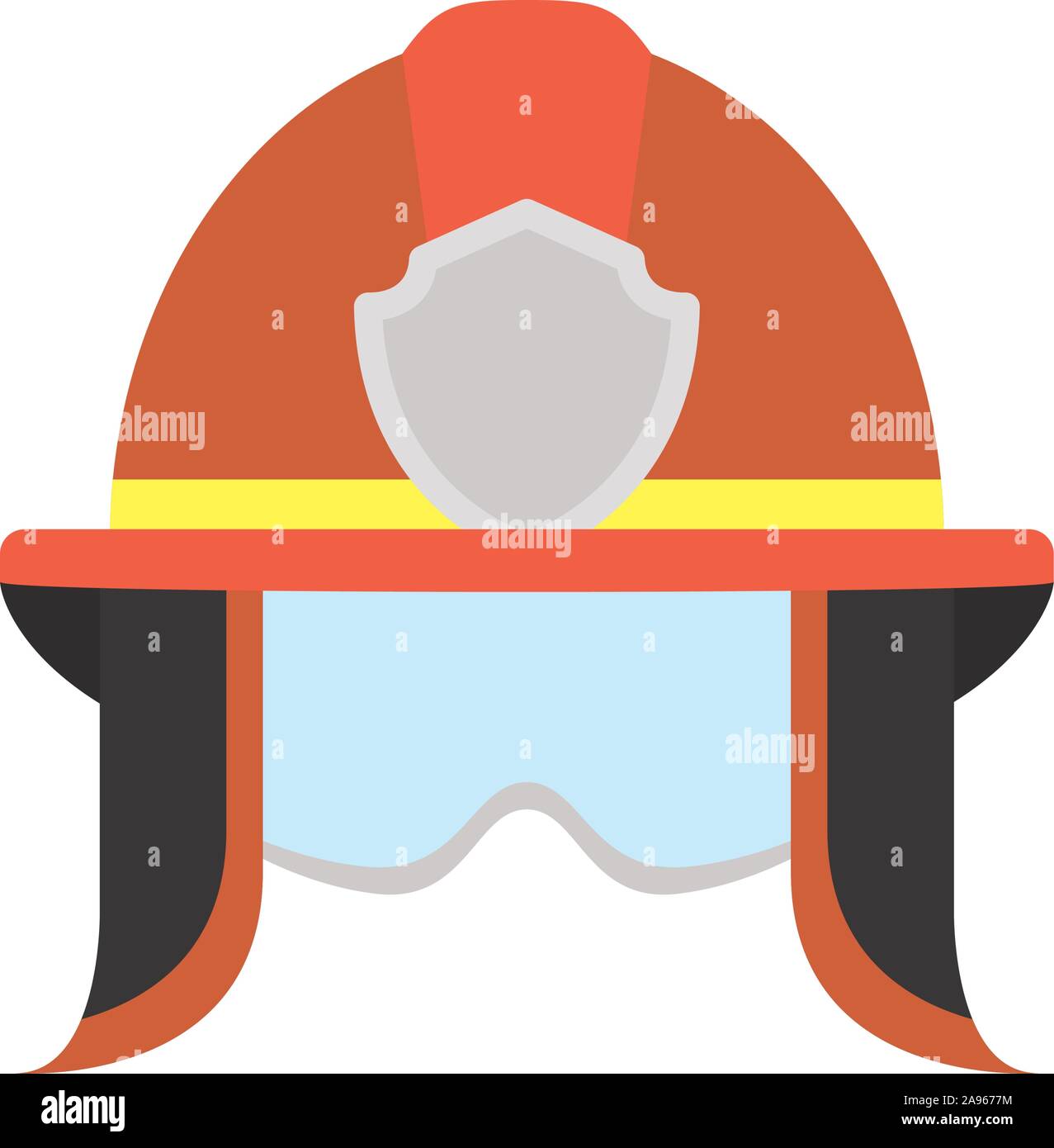 firefighter helmet with goggles flat style icon vector illustration design Stock Vector
